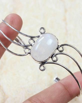 Bracciale in argento 925 con vera pietra di luna