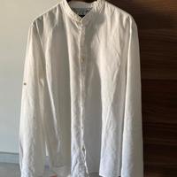 Camicia Zara Uomo Lino Cotone bianca tg S