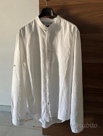 Camicia Zara Uomo Lino Cotone bianca tg S