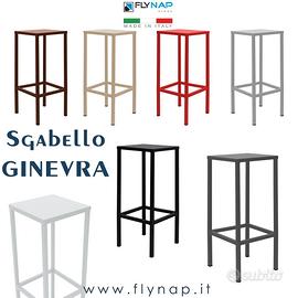 Sgabello in acciaio GINEVRA colori vari