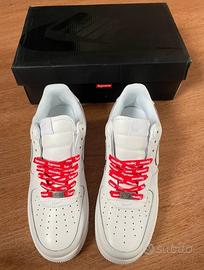 Sneakers basse SupremexNike Air Force 1 bianche/37