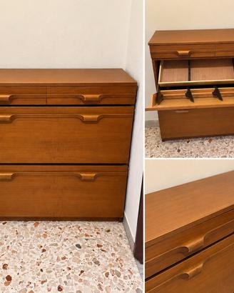 Scarpiera vintage in legno color noce stile retrò