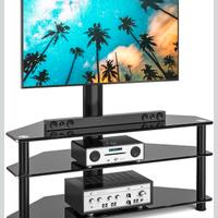 Supporto TV in vetro temprato nero 