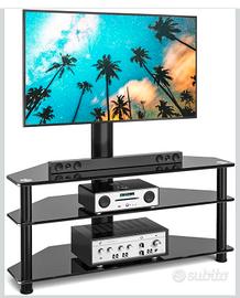 Supporto TV in vetro temprato nero 