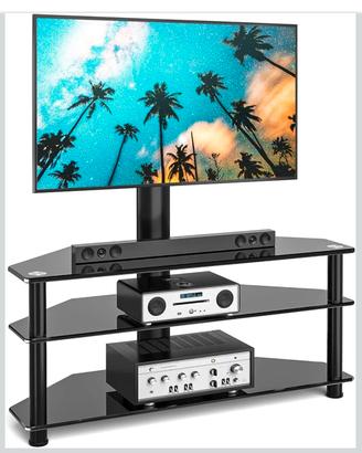 Supporto TV in vetro temprato nero 