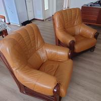 Poltrone e divano vintage pelle