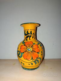 vaso vintage in ceramica maiolica dipinta a mano- 