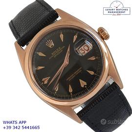 ROLEX  Datejust 6604 Ovettone Black gilt dial gold