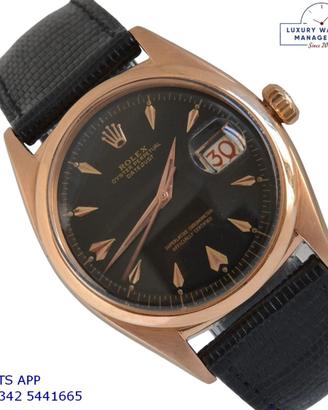 ROLEX  Datejust 6604 Ovettone Black gilt dial gold