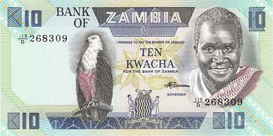 Banconota Zambia 10 Kwacha P#26e (1980–1988) UNC