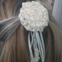 FIORE COCCARDA PER CAPELLI CERIMONIE MATRIMONIO