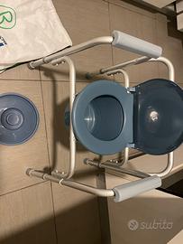 Sedia WC con struttura in alluminio mai usata