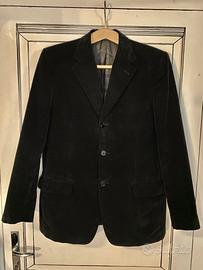 Giacca da uomo in velluto pregiato nero vintage 90