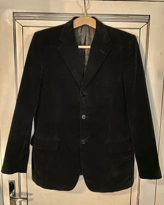 Giacca da uomo in velluto pregiato nero vintage 90