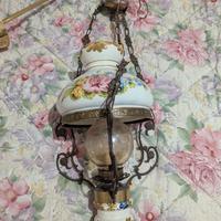 Lampadari vintage in bronzo e ceramica
