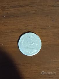 moneta da 5 lire del 1956 