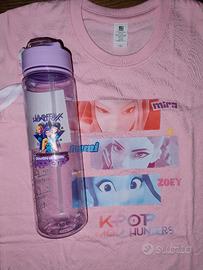 Huntrix nuova t-shirt bambina + borraccia
