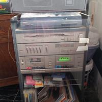 stereo phonola con mobiletto e giradischi 