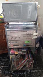 stereo phonola con mobiletto e giradischi 