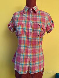 Camicia scozzese rosa