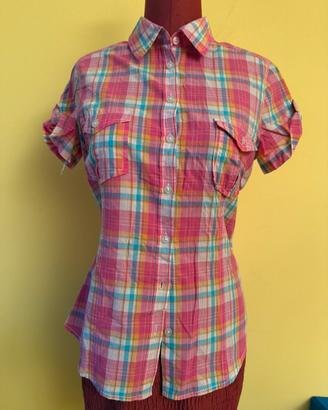 Camicia scozzese rosa
