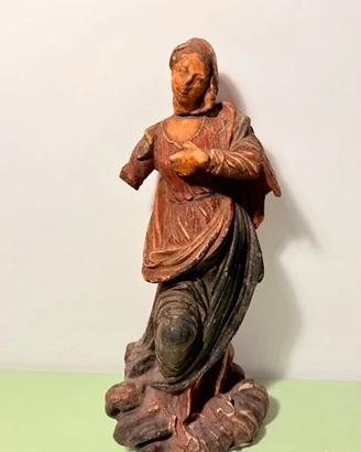 Antica Madonna in legno Policromo inizio 1800