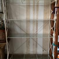 Libreria in ferro smaltato in Bianco e vetro