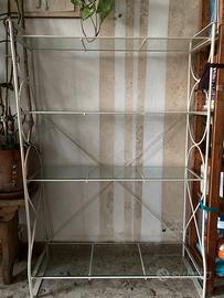 Libreria in ferro smaltato in Bianco e vetro