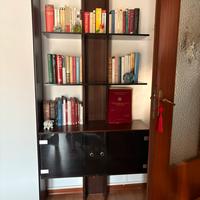 Libreria in legno e vetro