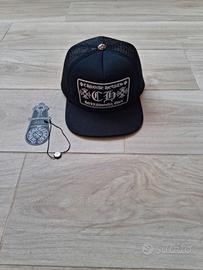Cappellino Nero e Bianco in Stile Chrome Hearts