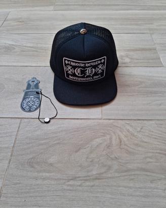 Cappellino Nero e Bianco in Stile Chrome Hearts