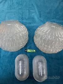    5 Coppe vetro/cristallo per lampade 