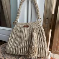 Borsa all’uncinetto beige