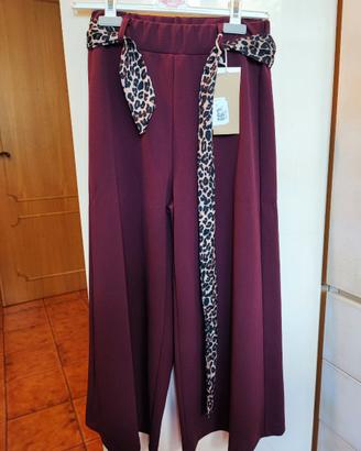 Pantaloni culotte bordeaux