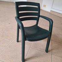 sedie da esterno in plastica verdi