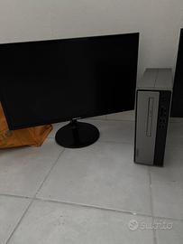 PC FISSO COMPLETO: PC CASE, MONITOR, MOUSE, TASTIE