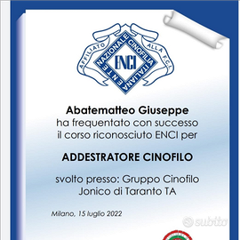 Addestramento cinofilo