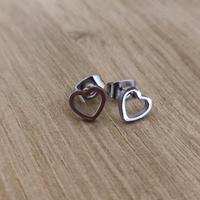 Orecchini argentati a cuore 