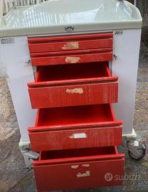 Carrello cassettiera vintage