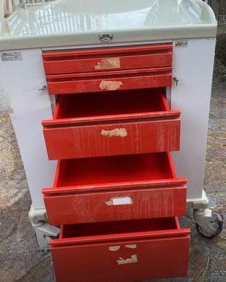 Carrello cassettiera vintage