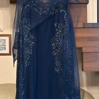 Vestito blu lungo elegante Musani