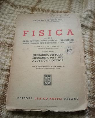 Fisica, Hoepli, anno 1945