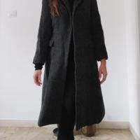 cappotto lungo grigio antracite