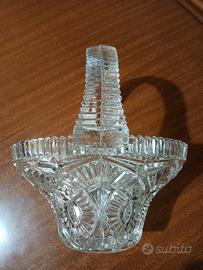 Cestello in vetro lavorato vintage