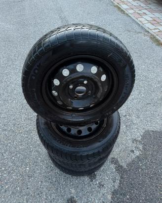 2 CERCHI R3 CON GOMME 165/70  R13 USATE