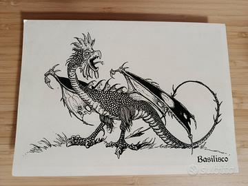 Illustrazione basilisco - creatura mitologica