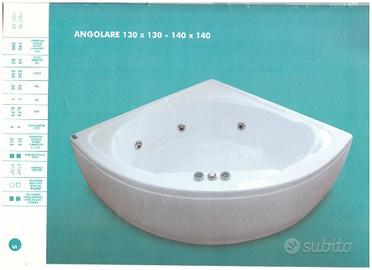 Guscia Angolare 130x130 acrilico bianco