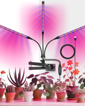 Lampada per piante da parete a 3 teste