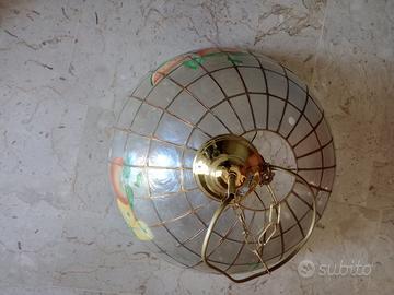 lampadario madreperla con decori frutta