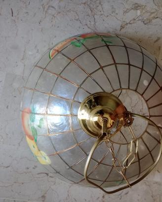 lampadario madreperla con decori frutta